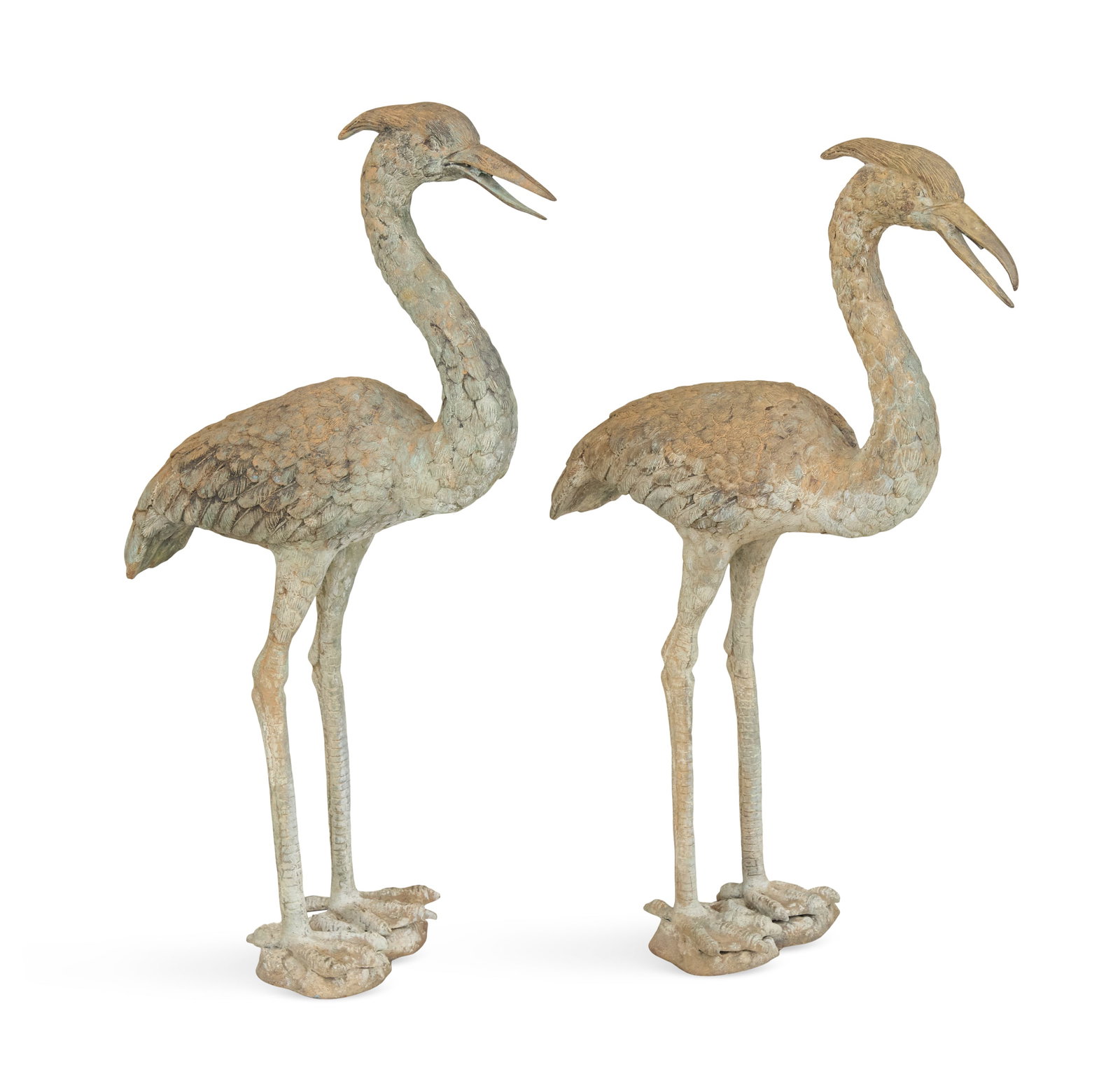 Pair of Bronze Crane-Form Fountains (1 of 5)