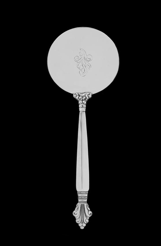 Jensen "Acanthus" Sterling Silver Pie Server: Early Georg Jensen "Acanthus" Sterling Silver Pie Server, 1922, the pattern designed in 1917 by Johan Rohde (1856-1935), Copenhagen, l. 9-1/4", 2.89 t. oz. This fine example of one of Jensen's most po