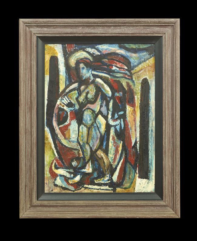 Robert Gordy (American/New Orleans, 1933-1986): Robert Gordy (American/New Orleans, 1933-1986), "Fourth of July", ca. 1950's, oil on board, unsigned, 24" x 18". Framed. Together with a letter from the original owner. Provenance: Gift of the artist;