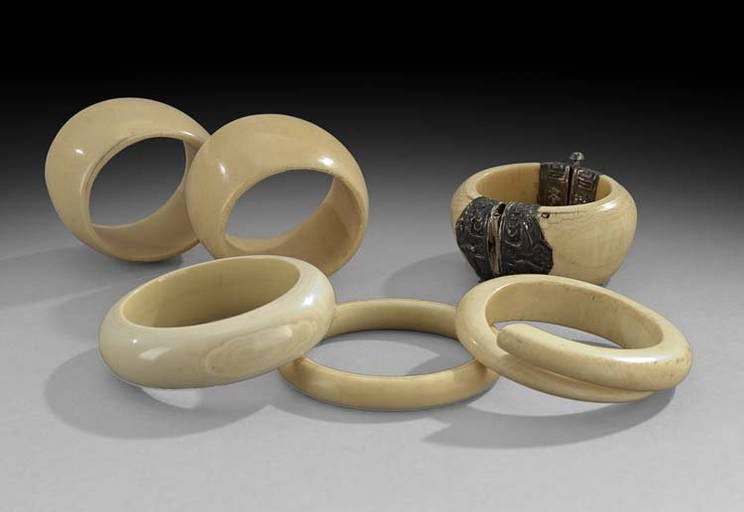 Six African Ivory Bracelets