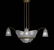 French Art Deco Molded Glass and Brass Chandelier
