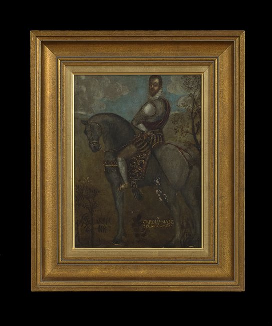 Continental School (19th Century): Continental School (19th Century), pair of equestrian portraits in the 16th-century style, oils on board, 11" x 8-1/2". Both framed.