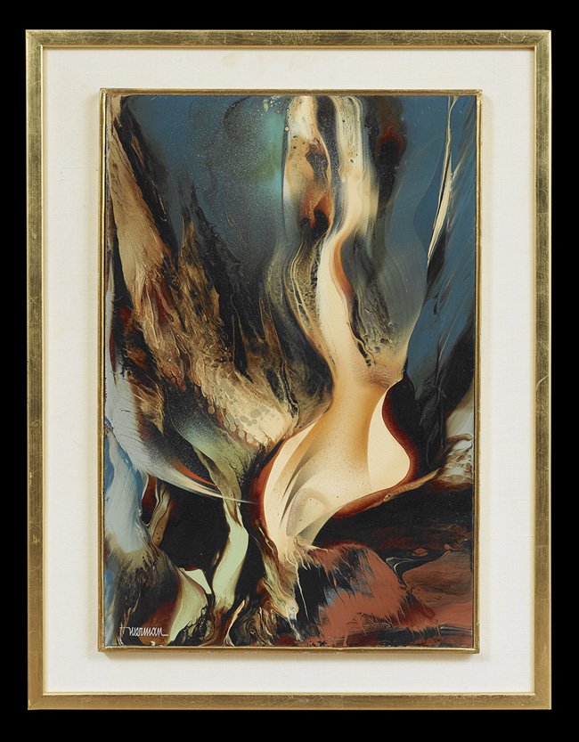 Leonardo Nierman (Mexican/American, b. 1932): Leonardo Nierman (Mexican/American, b. 1932), "Night Flight", acrylic on board, signed lower left, titled en verso, 24" x 16". Handsomely framed.