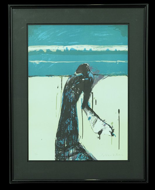Fritz Scholder (American, 1937-2005): Fritz Scholder (American, 1937-2005), "Portrait of a Dream", lithograph, signed and numbered "35/120", 30" x 22". Glazed, matted and framed.