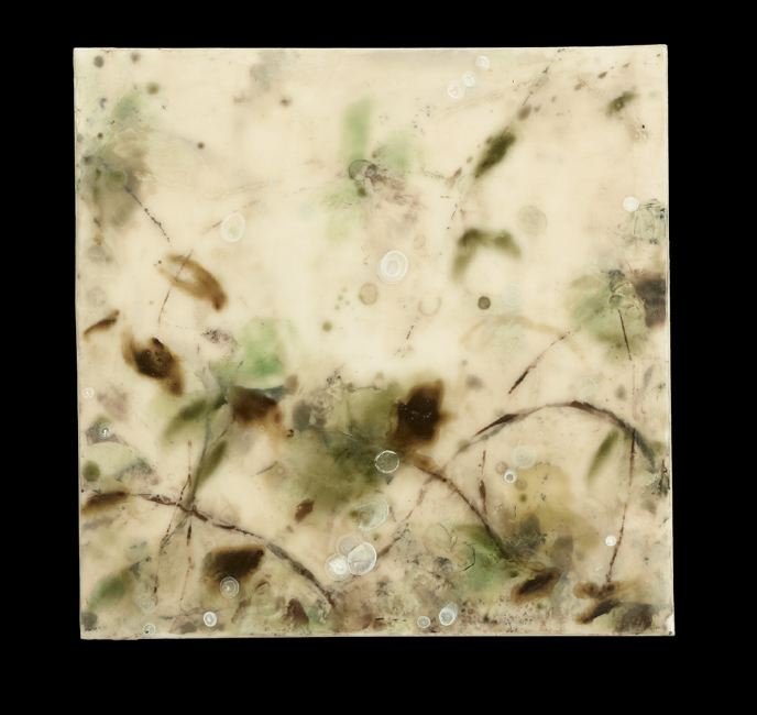 Betsy Eby (American/Oregon, b. 1967): Betsy Eby (American/Oregon, b. 1967), "Untitled - Small Square #12", 2006, encaustic on panel, 15" x 15". Unframed. Provenance: Winston Wachter Mayer Fine Art, Seattle, Washington.