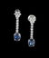 Pair of 14 Kt. Gold, Diamond & Sapphire Earrings