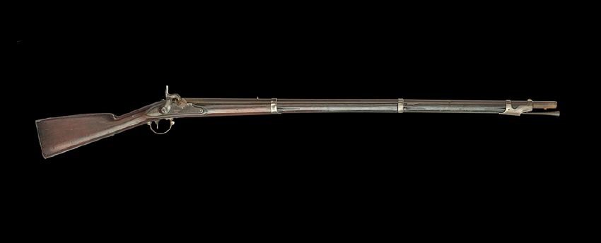 United States Contract Musket, by Nippes: United States Contract Musket, by Nippes, 3 band, dated 1845, this musket is a transitional model between flintlock and percussion; this type was used in the Mexican War of 1846-1847, as well as the C