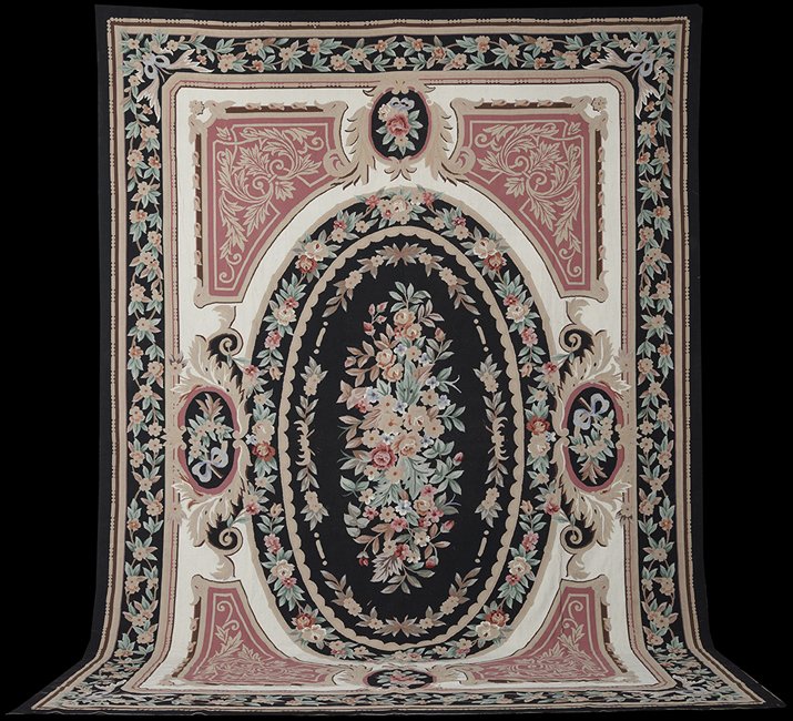 Aubusson Needlepoint-Style Carpet: Aubusson Needlepoint-Style Carpet, 11' 8" x 17' 4".