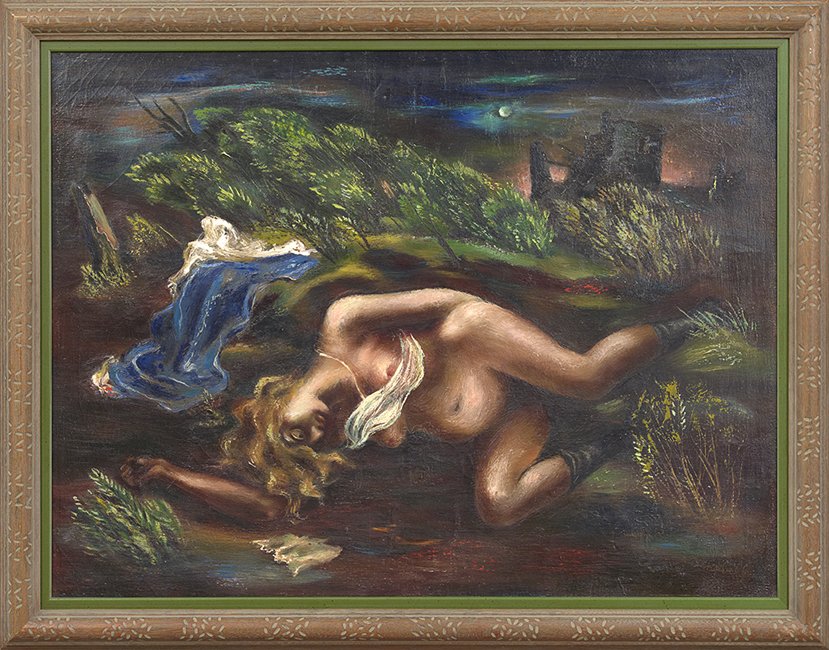 Charles Malcolm Campbell (American, 1905-1985): Charles Malcolm Campbell (American, 1905-1985), "Untitled Nude", oil on canvas, signed lower right, 28" x 37". Presented in a carved hardwood frame. To be sold for the benefit of the Ogden Museum of S
