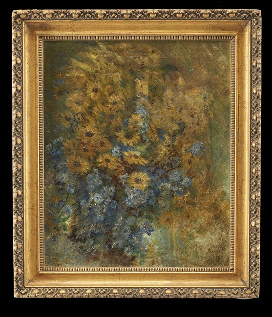 Continental School (20th Century): Continental School (20th Century), "Still Life of Daisies", oil on canvas, unsigned, 17" x 14". Framed.
