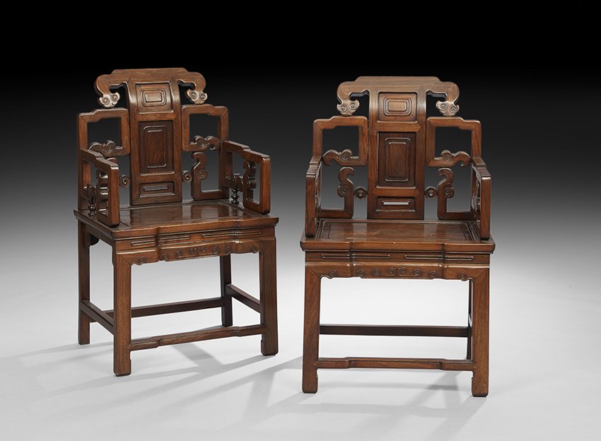 Pair of Chinese Hongmu Armchairs (1 of 1)