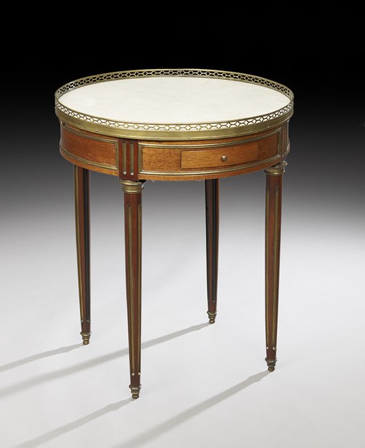 Louis XVI-Style Marble-Top Bouillotte Table (1 of 2)