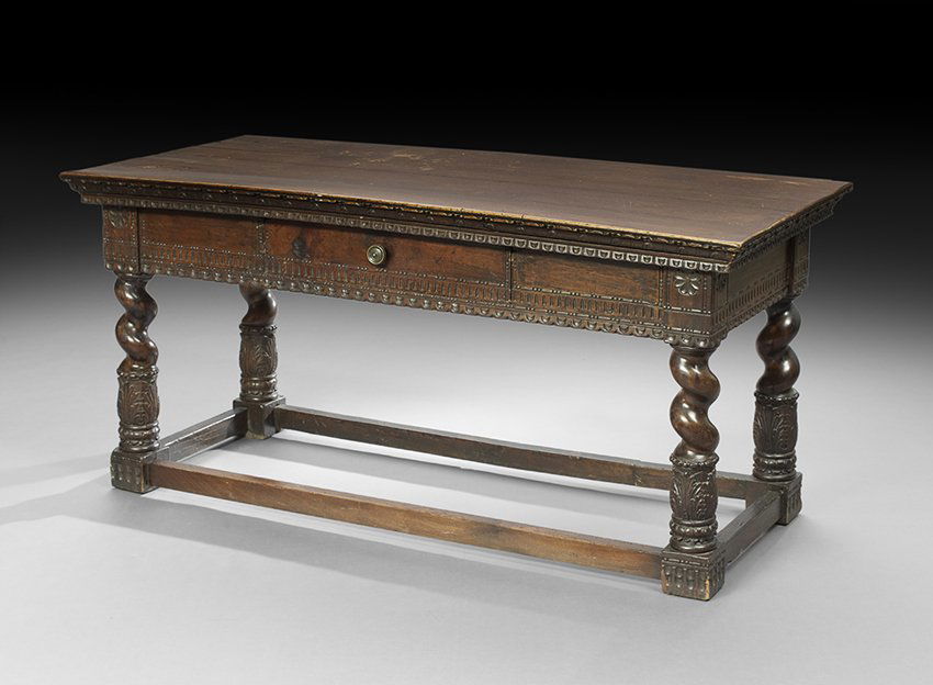 English Oak and Mahogany Side Table (1 of 1)