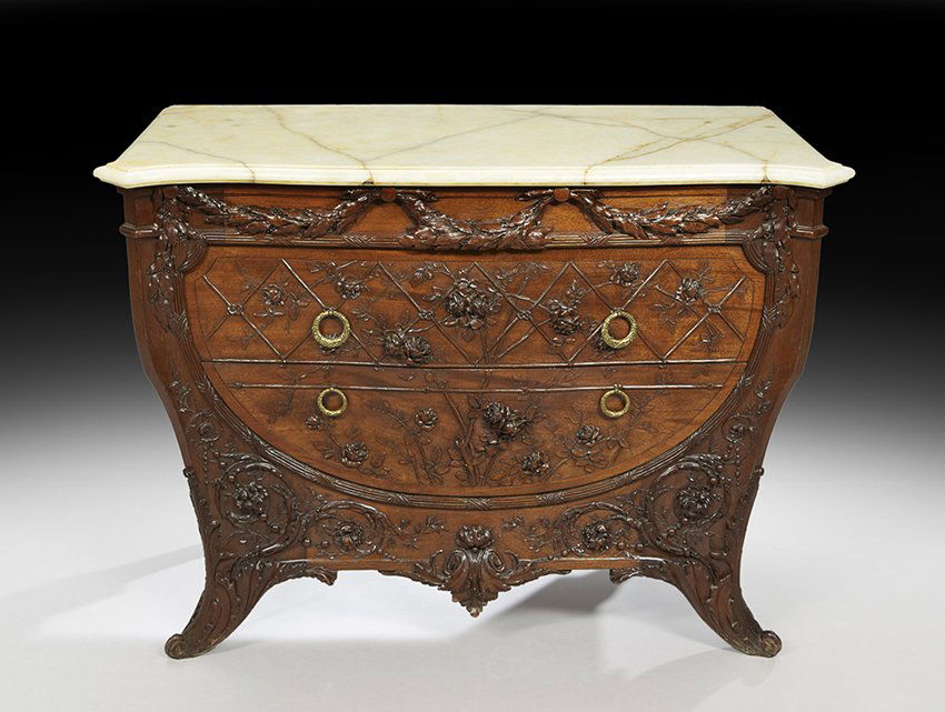 Continental Mahogany and Onyx-Top Commode (1 of 3)