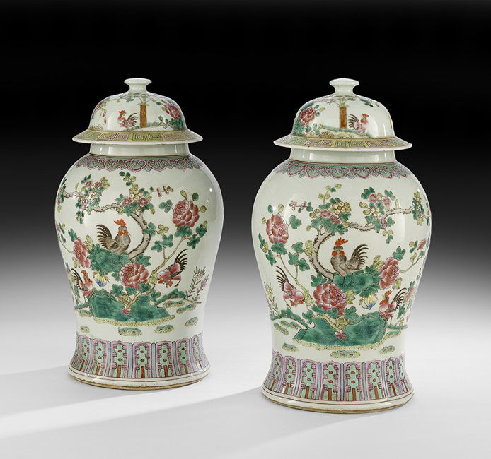 Pair of Chinese Porcelain Temple Jars (1 of 2)