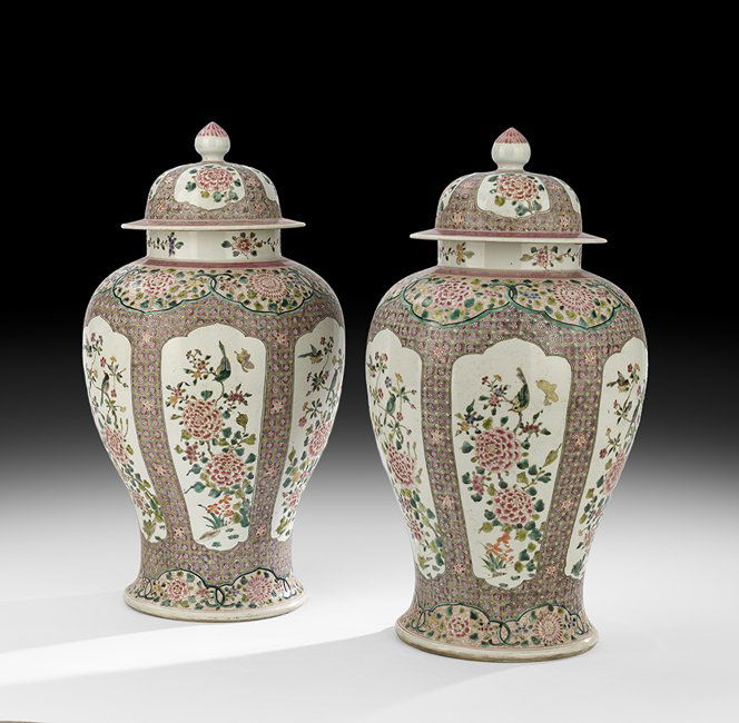 Pair of Chinese Porcelain Temple Jars (1 of 2)