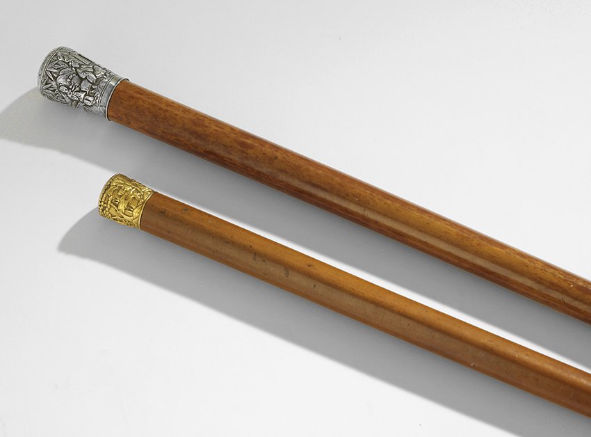 Two Vintage China Straits Malacca Walking Sticks (1 of 1)