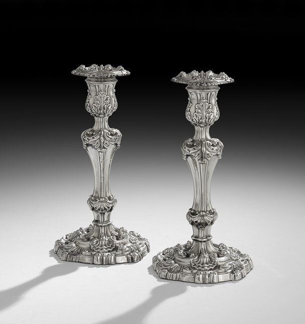 Pair of Regency Sterling Silver Candlesticks (1 of 1)