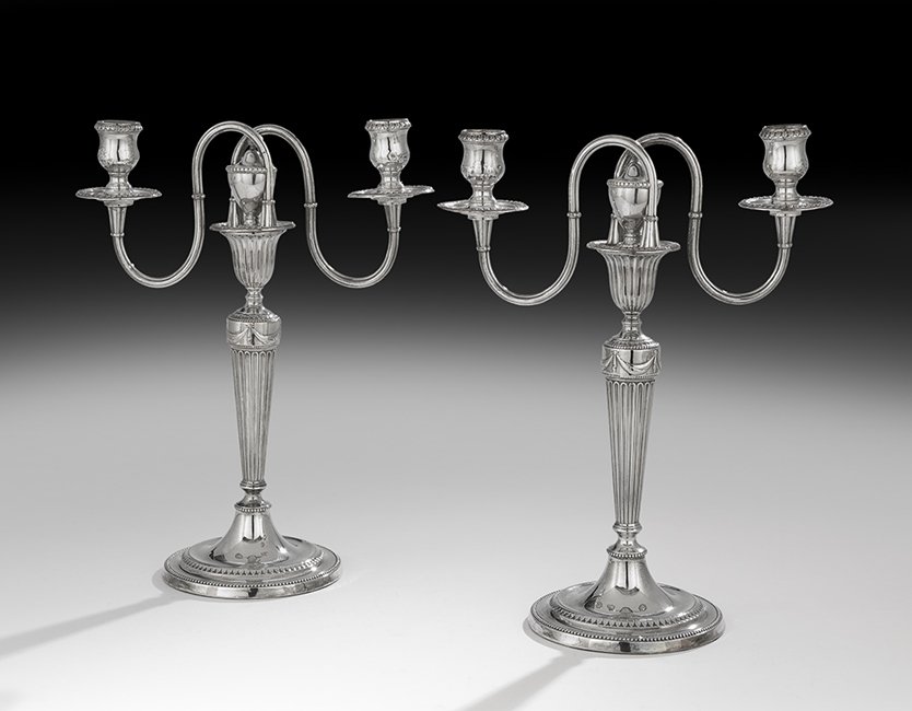 Pair of Old Sheffield Plate Candelabra (1 of 1)