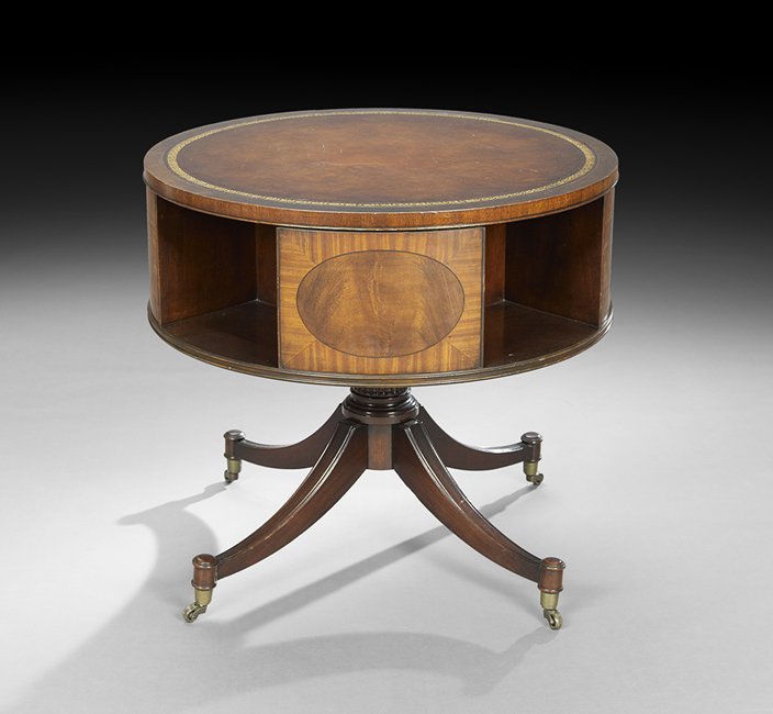 Edwardian Mahogany Drum Table/Bookmill (1 of 1)