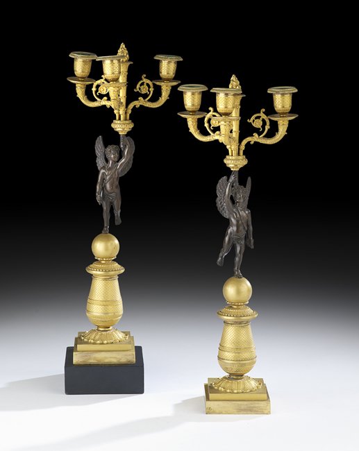 Pair of Restauration Bronze Candelabra (1 of 3)