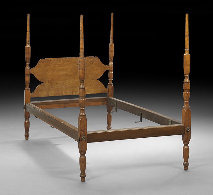 American Federal Tiger Maple Field Bed (1 of 1)