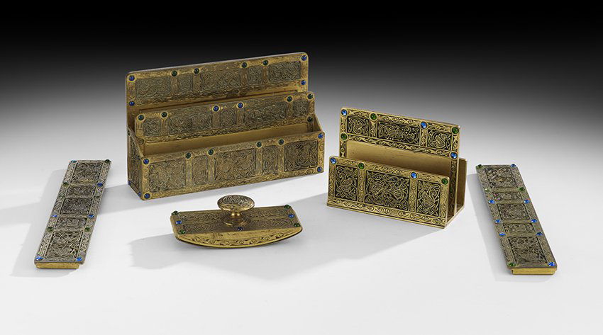 Tiffany Studios "Ninth Century" 5-Piece Desk Set (1 of 1)