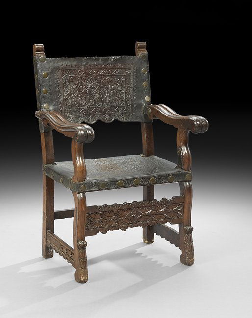 Spanish Colonial Mahogany Armchair (1 of 1)