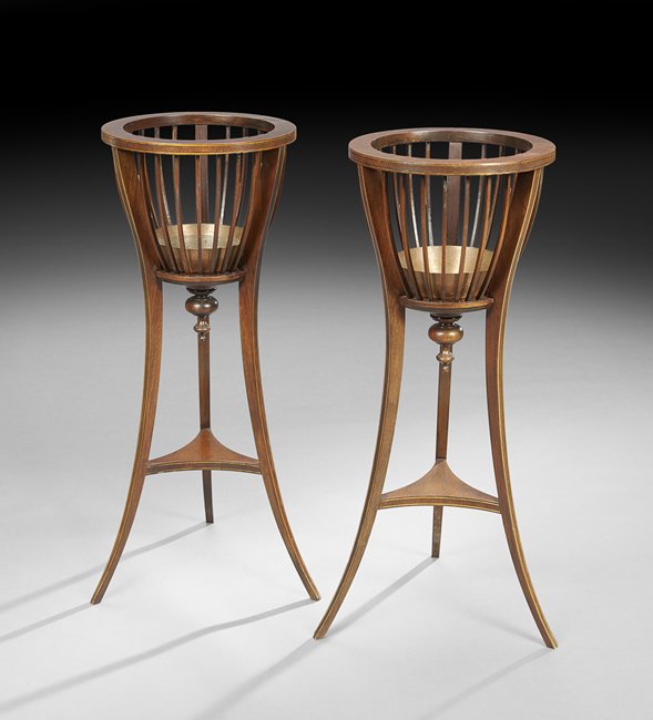 Pair of Regency-Style Mahogany Jardinieres (1 of 1)