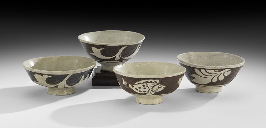 Four Korean Buncheong Ware Bowls (1 of 1)
