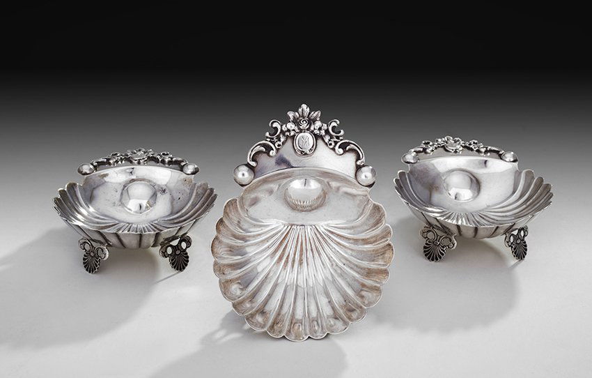 Three Continental .900 Silver Coquille Dishes (1 of 1)