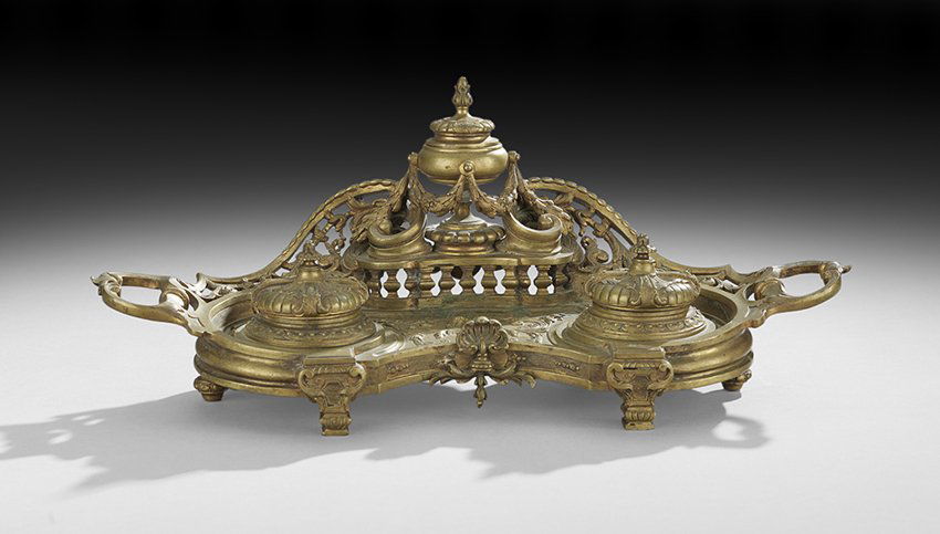 French Bronze Inkwell in the Baroque Taste (1 of 1)