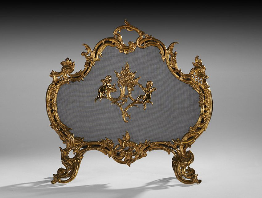 French Bronze and Screen Wire Firescreen (1 of 1)