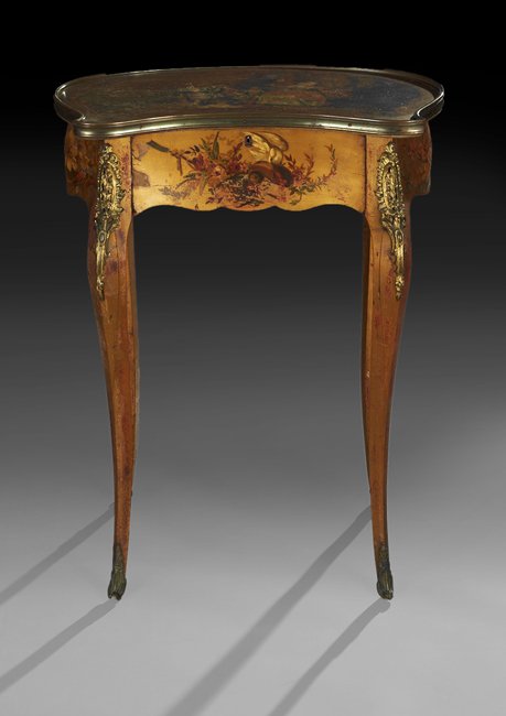 Louis XV-Style Side Table with Bronze Trim (1 of 2)