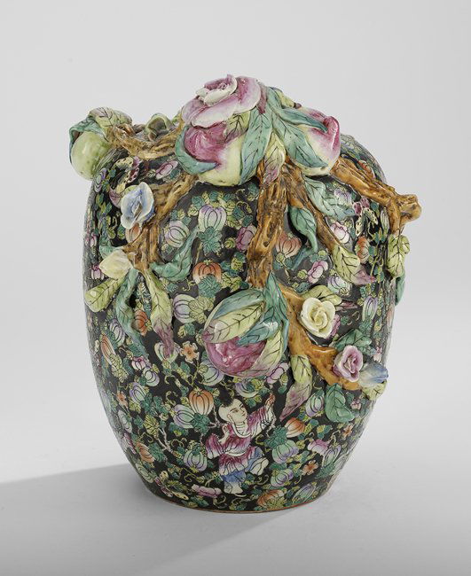 Chinese Famille Noir Vase (1 of 3)