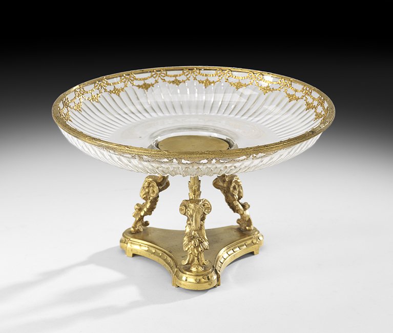 French Gilt-Bronze and Cut Crystal Tazza (1 of 1)