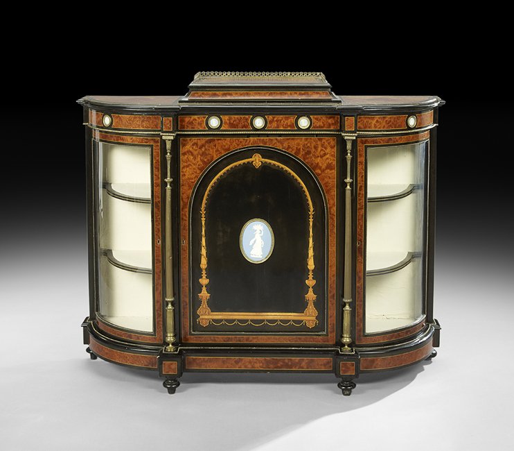 Victorian Ebonized and Thuya Parlor Cabinet (1 of 3)