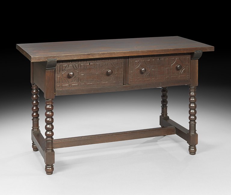 Jacobean-Style Oak Stretcher Table (1 of 2)