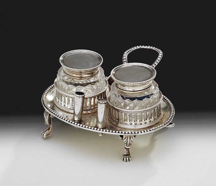 George III Small Sterling Silver Inkstand (1 of 1)