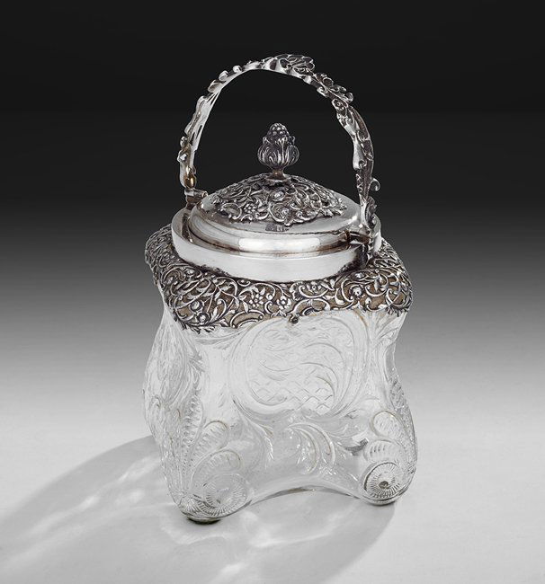 Edwardian Sterling Silver-Mounted Biscuit Barrel (1 of 1)