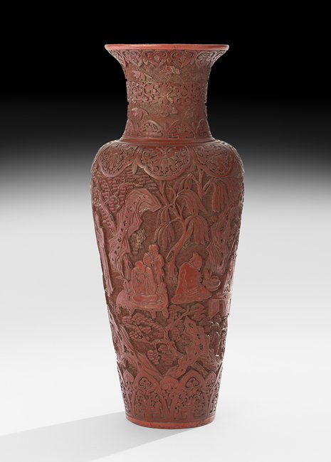 Chinese Cinnabar Vase (1 of 2)