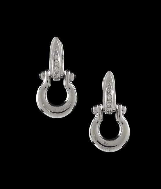 14 Kt. Gold, Diamond and Black Onyx Earrings (1 of 1)