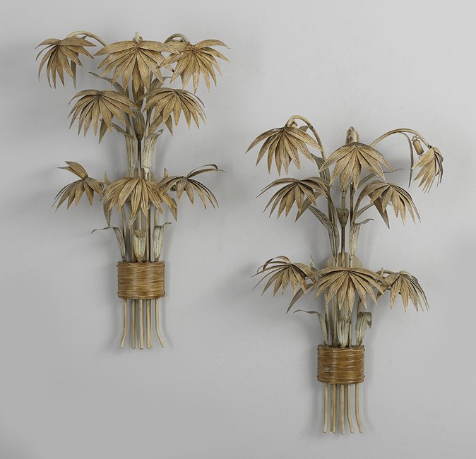 Pair of Painted Metal Wall Sconces (1 of 1)