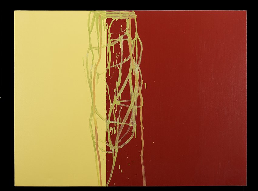 Margaret Evangeline (US/Louisiana, b. 1943): Margaret Evangeline (American/Louisiana, b. 1943), "Note in a Bottle", oil on canvas, signed and titled en verso, 36" x 48". Unframed. To be sold for the benefit of WLAE. Multi-disciplinary artist Mar