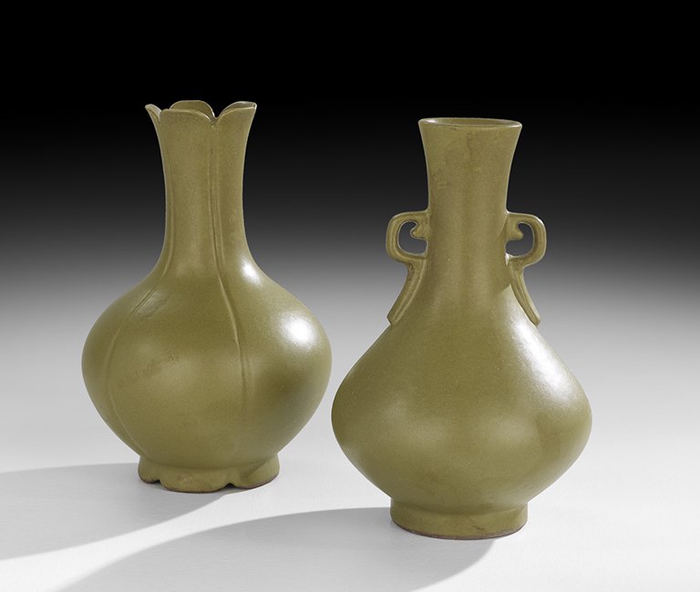 Two Chinese Teadust-Glazed Bottles (1 of 3)