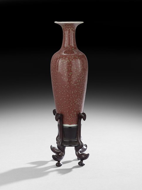 Chinese Peachbloom Amphora with Stand (1 of 3)