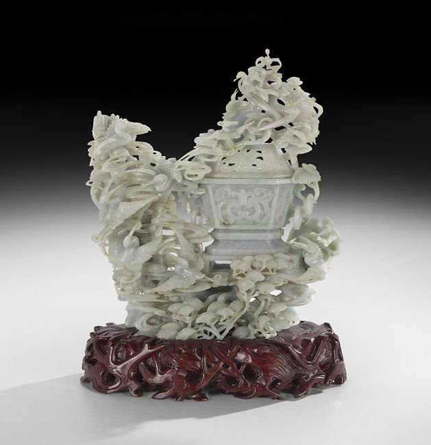 Important Chinese Carved Jade Urn (1 of 2)
