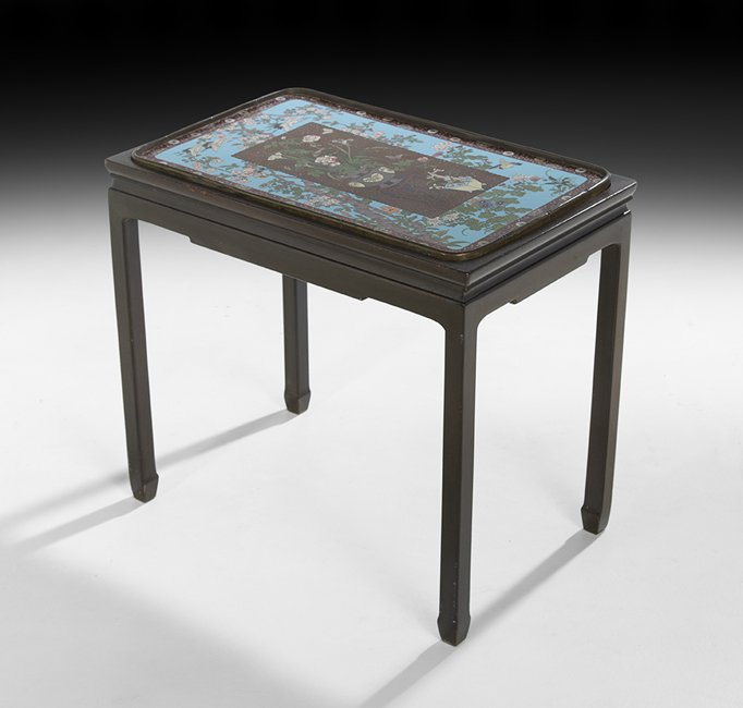Japanese Cloisonne Panel Side Table (1 of 2)