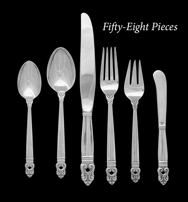 58 Pcs. International "Royal Danish" Flatware (1 of 3)