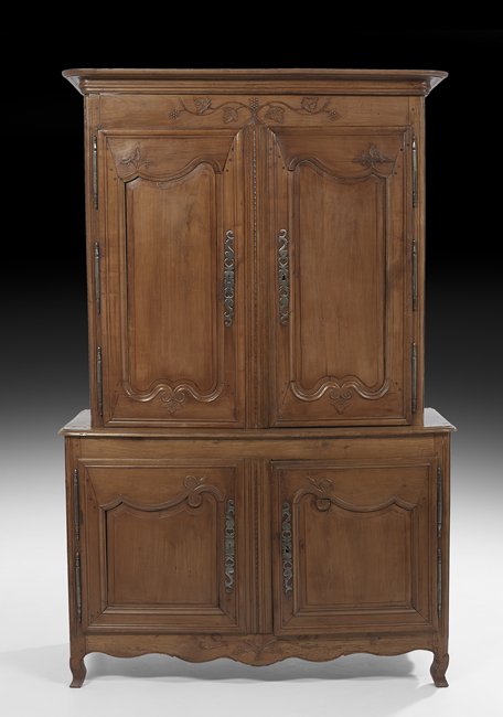 French Provincial Fruitwood Buffet a Deux Corps (1 of 2)